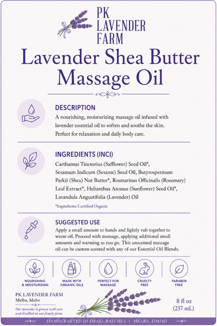 Lavender Shea Butter Massage Oil
