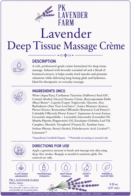 Lavender Deep Tissue Massage Creme